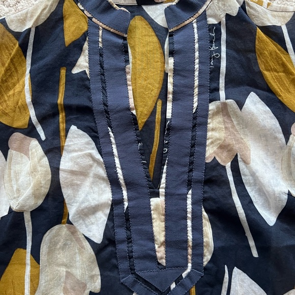 Tory Burch Floral Long Sleeve Tunic Sz 4 - Picture 3 of 6